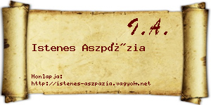 Istenes Aszpázia névjegykártya